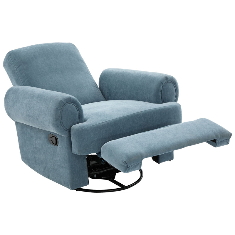 Manual Swivel Recliner Rocker Chair With Adjustable Backrest