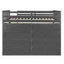 Full Size Loft Bed with 8 Open Storage Shelves and Built-in Ladder, Gray