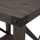 Rustic Industrial X 2 Tier Side Table - Gray Wash