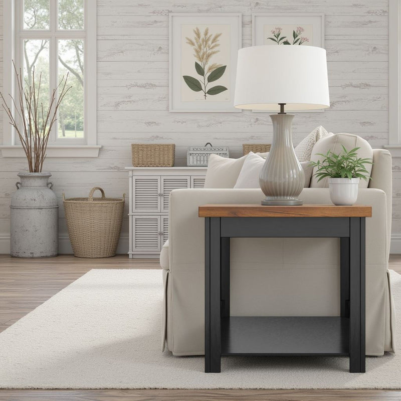 Essex - Side Table - Black, Whiskey