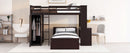 Loft Bed With A Stand Alone Bed, Shelves, Desk, And Wardrobe