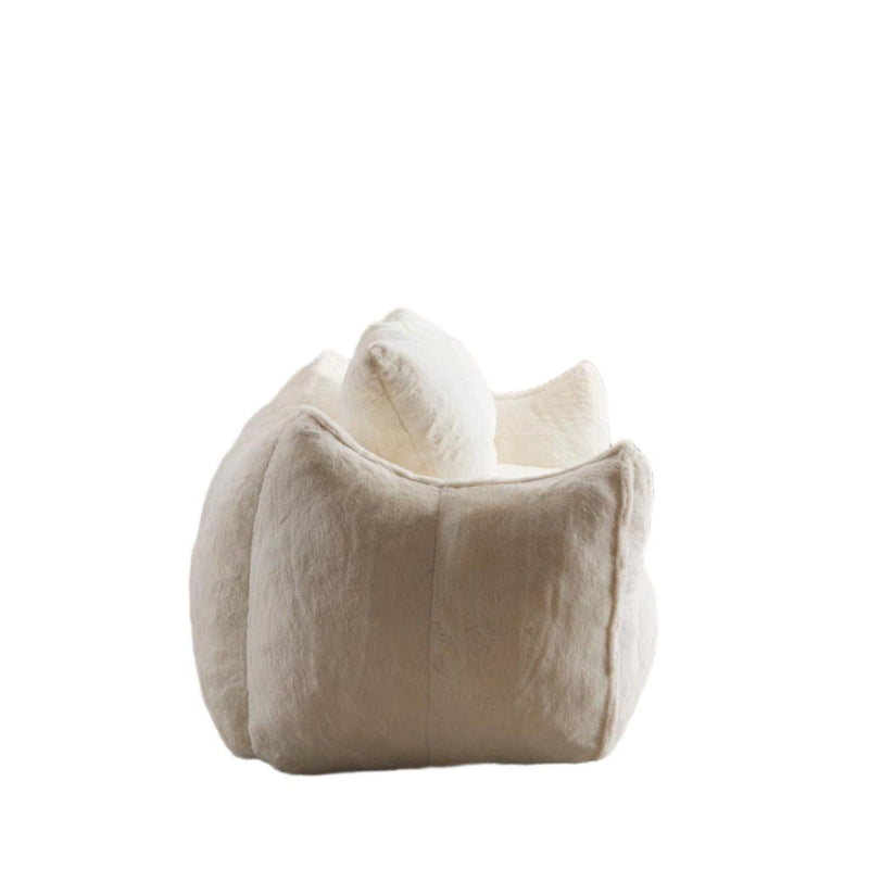 Giant Bean Bag Couch, Ultra Soft Fluffy Loveseat For Living Room Reading Chair With Pillows - White