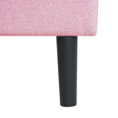 Modern Upholstered Platform Bed Frame With Button Tufted Linen Fabric Headboard