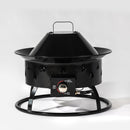 19" Propane Gas Fire Pit Table, 50000 Btu Round Steel Fire Pit For Outside Patio Deck Garden Backyard - Black