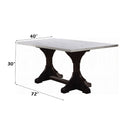 Gerardo - 30" Dining Table - White Marble Top & Weathered Espresso