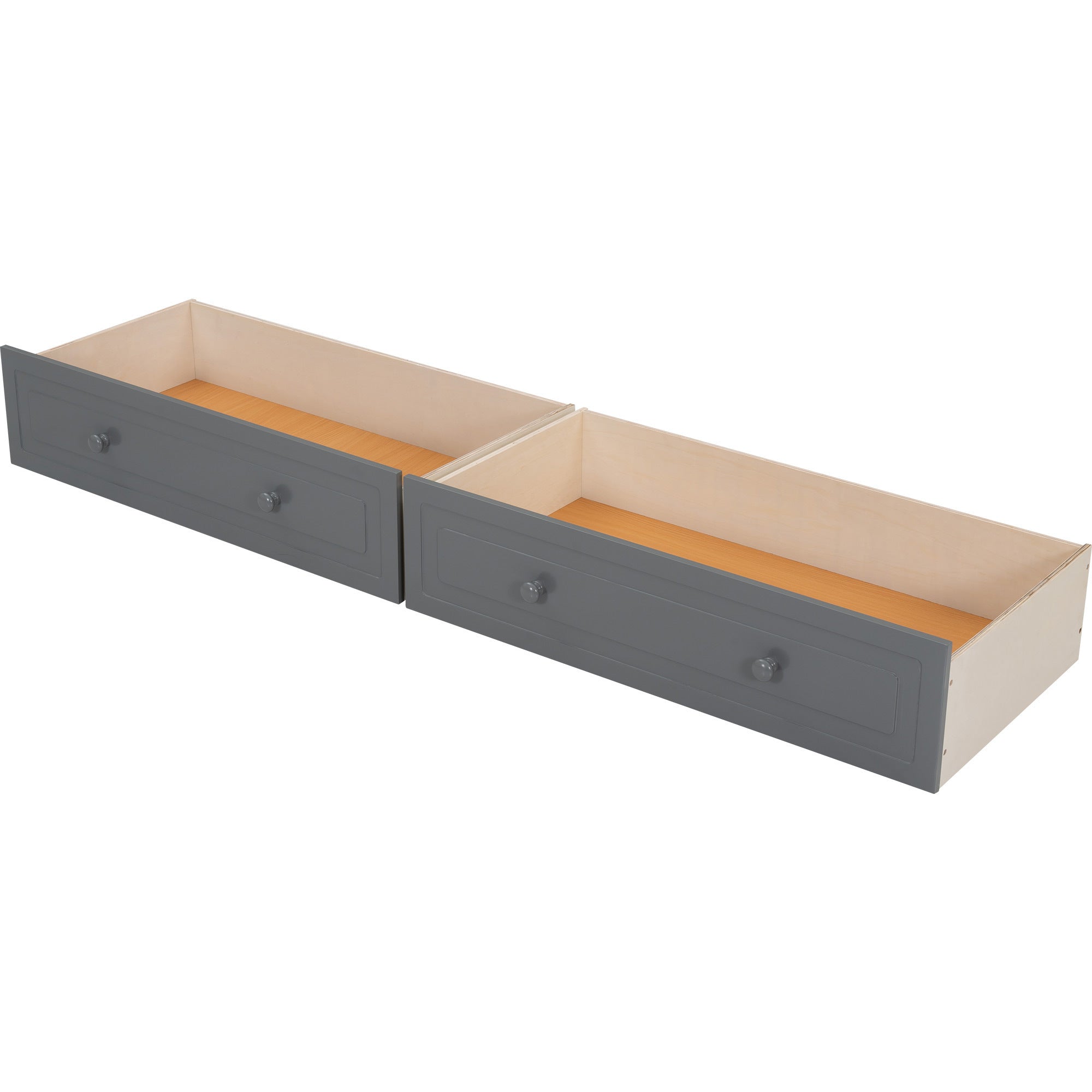 Full over Full Bunk Bed with Drawers, Convertible Beds, Gray(OLD SKU:SM000241AAE-1)