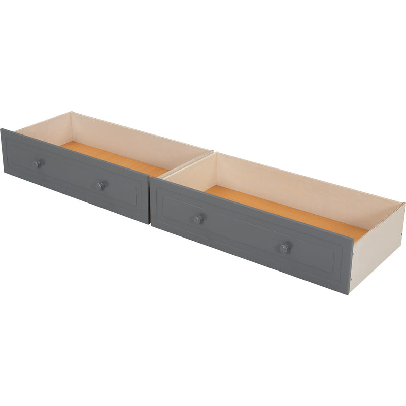 Full over Full Bunk Bed with Drawers, Convertible Beds, Gray(OLD SKU:SM000241AAE-1)