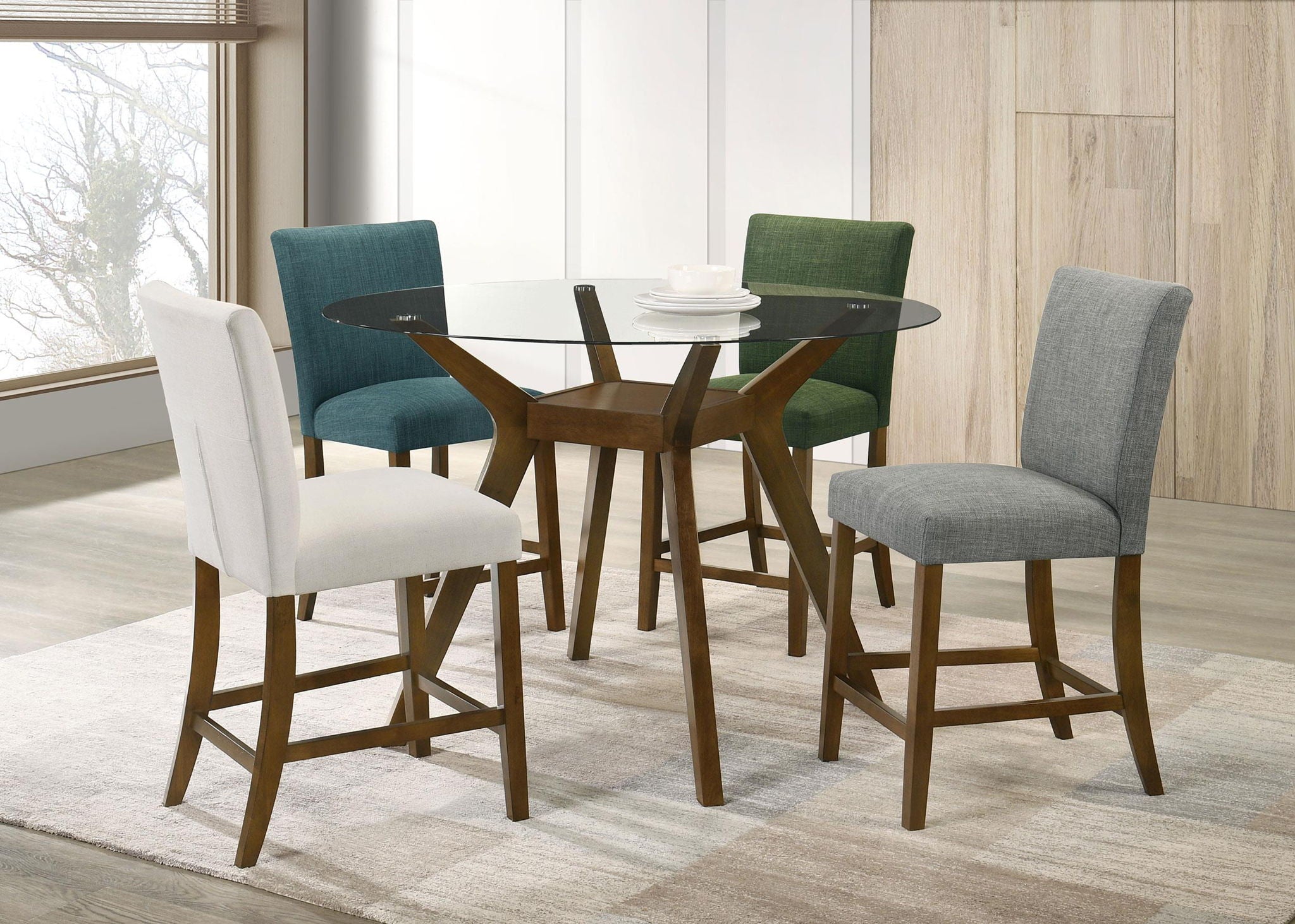 Paxton Upholstered Counter Height Dining Chair Grey (Set of 2) - Atlantic Fine Furniture Melbourne FL