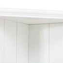 Retro Style Wall Suit With Glass Doors, 75.25" Tall Display Cabinets & Triangle Sided Bookshelves - White