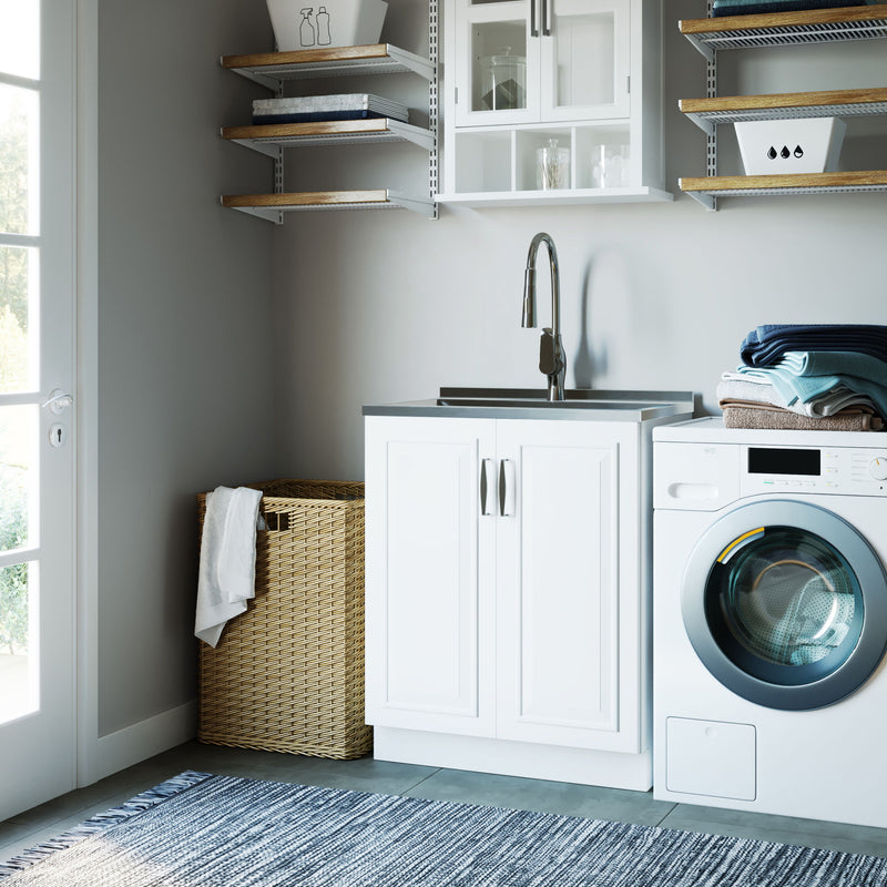 Darwin - Deluxe Laundry Cabinet With Pull-Out Faucet And Stainless Steel Sink