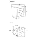 Elsa - 2 Toned Nightstand With Bar Handle And Spacious Drawers