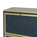 Modern Rattan 3 Door Shoe Rack Cabinet For Entryway