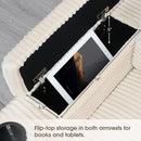 Convertible L Shaped Sectional Corner Couch With Armrest Storage Cup Holders USB Charger, Irregular Corner Oversized Comfy Modular Sofa