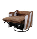 Qalurne - Recliner - 2-Tone Mocha Top Grain Leather & Aluminum - Atlantic Fine Furniture Inc