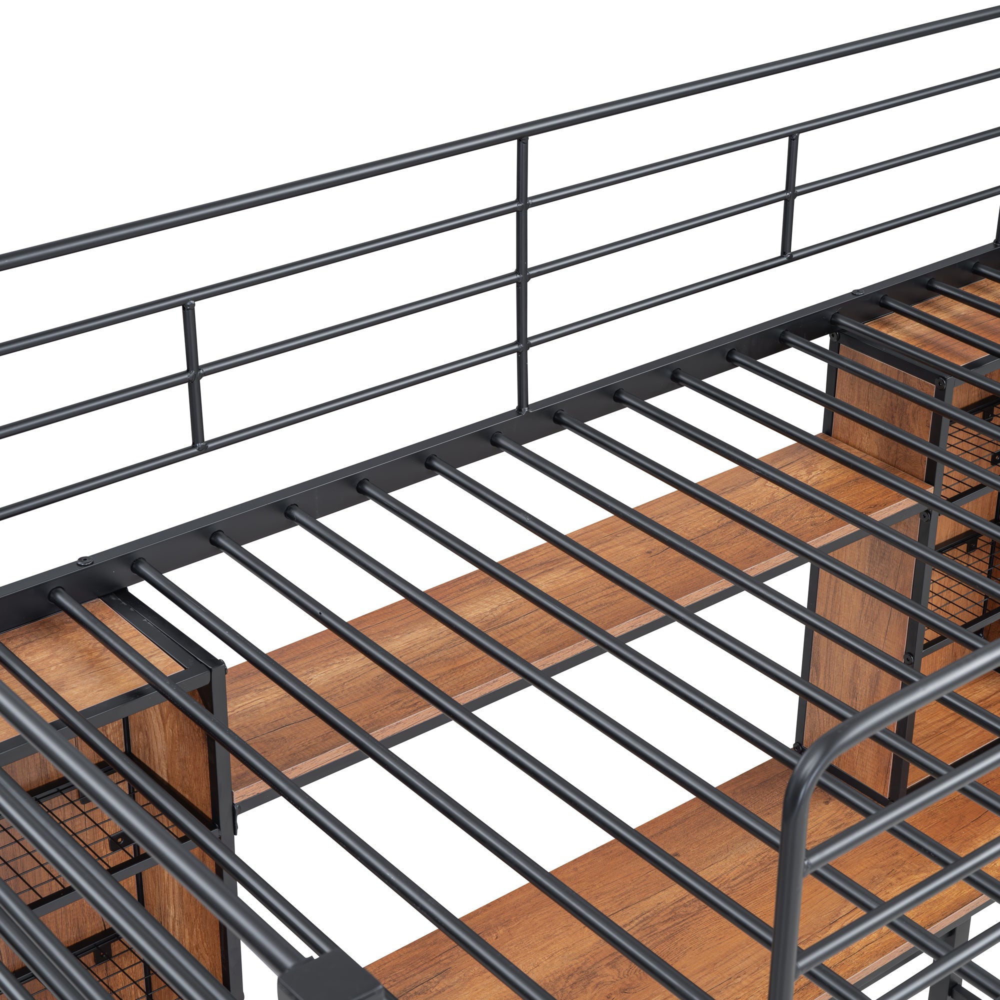 Twin Size Loft Bed with Desk and Shelf , Loft Bed with Ladder,Twin,Black - Atlantic Fine Furniture Melbourne FL