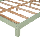 Full Size Wood Platform Bed with House-shaped Headboard  (Green)