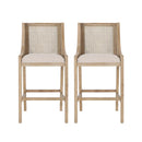 Celestiality - Upholstered Barstool With Cane Webbing Backrest (Set of 2)