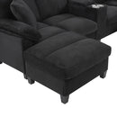 Modern U-Shaped Sectional Sofa With Storage Ottomans