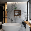 Elegant Bamboo Wall Mounted Bathroom Cabinet With Storage For Toiletries And Towels - Neutral