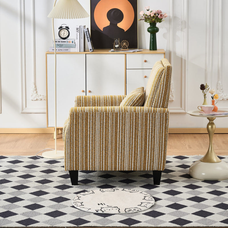 Accent Chair With Arms, Comfy Armchair For Living Room - Yellow