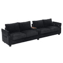 Modern 4 Seater Corduroy Sofa Couch With USB Ports And Hidden Storage