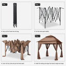 Outdoor Pop Up Gazebo Canopy With 2 Tier Soft Top And Removable Zipper Netting