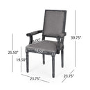 French Country Style Upholstered Dining Chair With Square Backrest