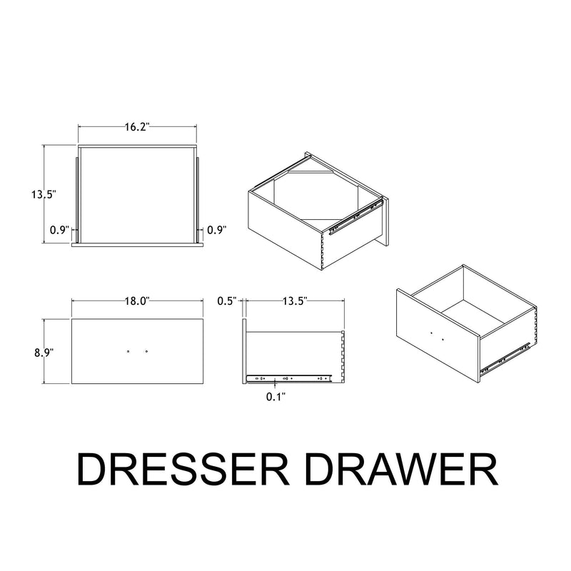 Augusta - Dresser, 7 Spacious Drawers, Block Feet - Beige Brown