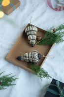 Tear Drop Ornament, Glass Decorative Hanging Christmas Tree Ornaments For Holiday Party Decorations (Set of 6) - Silver