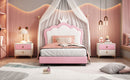 Upholstered Princess Platform Bed With Crown Headboard