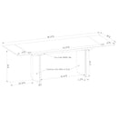Vesa - Glass Top Extension Dining Table - Beige