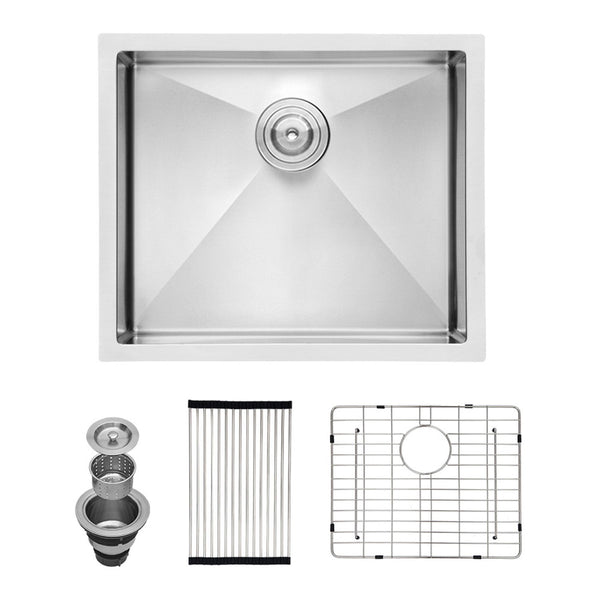 Undermount Steel Kitchen Sink, Deep Single Bowl Basin