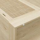 4 Door Storage Cabinet With 1 Drawer And 4 Adjustable Inner Shelves - Natural