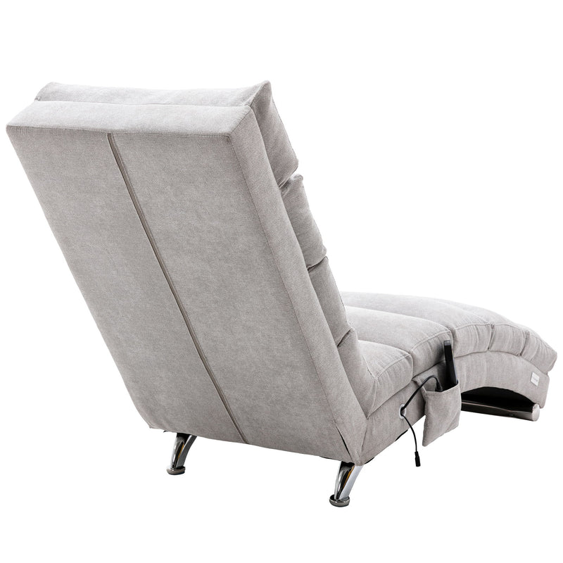 Massage Chaise Lounge Indoor With Remote Control, Ergonomic Electric Massage Lounger