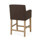 Charmed Upholstered Counter Stool With H Frame Base And Round Arms