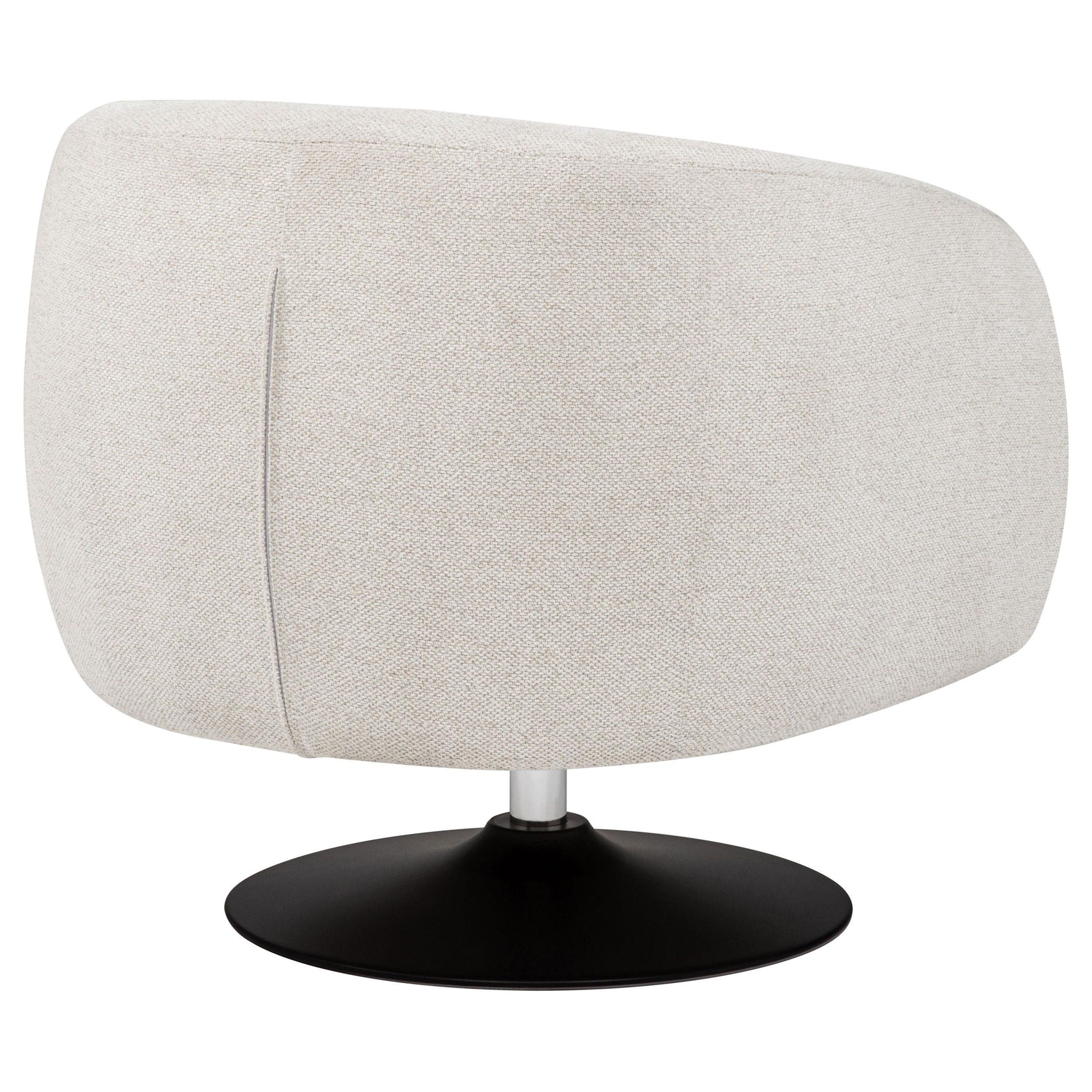 Dave Upholstered Barrel Back Swivel Club Chair Beige