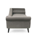 Auroral - Velvet Upholstered Chaise Lounge With Scrolled Arms And Tapered Legs