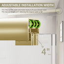 Double Sliding Shower Door, Semi-Frameless Bypass Bathroom Sliding Door With 1/4" (6 Mm) Tempered Glass For Walk-In Shower