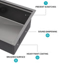 Gunmetal Black Workstation Kitchen Sink 23X18X10" Single Bowl Undermount Stainless Steel 16 Gauge With Cutting Board And Accessories