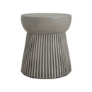 Modern Outdoor Lightweight Concrete Side Table With Hourglass Design - Light Gray