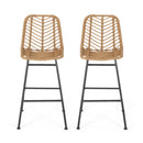 Sawtelle - Outdoor Wicker Barstools (Set of 2)