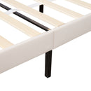 Full Size Storage Bed Velvet Upholstered Platform Bed with a Big Drawer - Beige