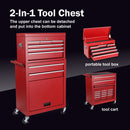 8 Drawer Rolling Tool Chest With 2 In 1 Detachable Top Box, Lockable Wheels