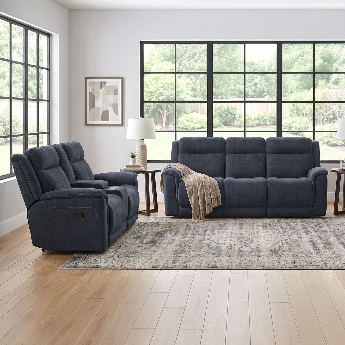 Striker Living Room Set in Blue by Elements International, view 11
