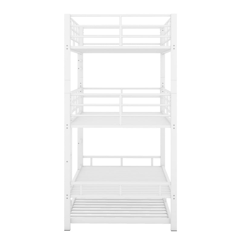 Triple Bunk Bed With Trundle, Heavy Duty Steel Construction