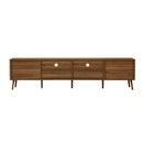 TV Stand For TVs Up To 85" With Soft-Close Doors, Open Shelf, Cable Management - Walnut