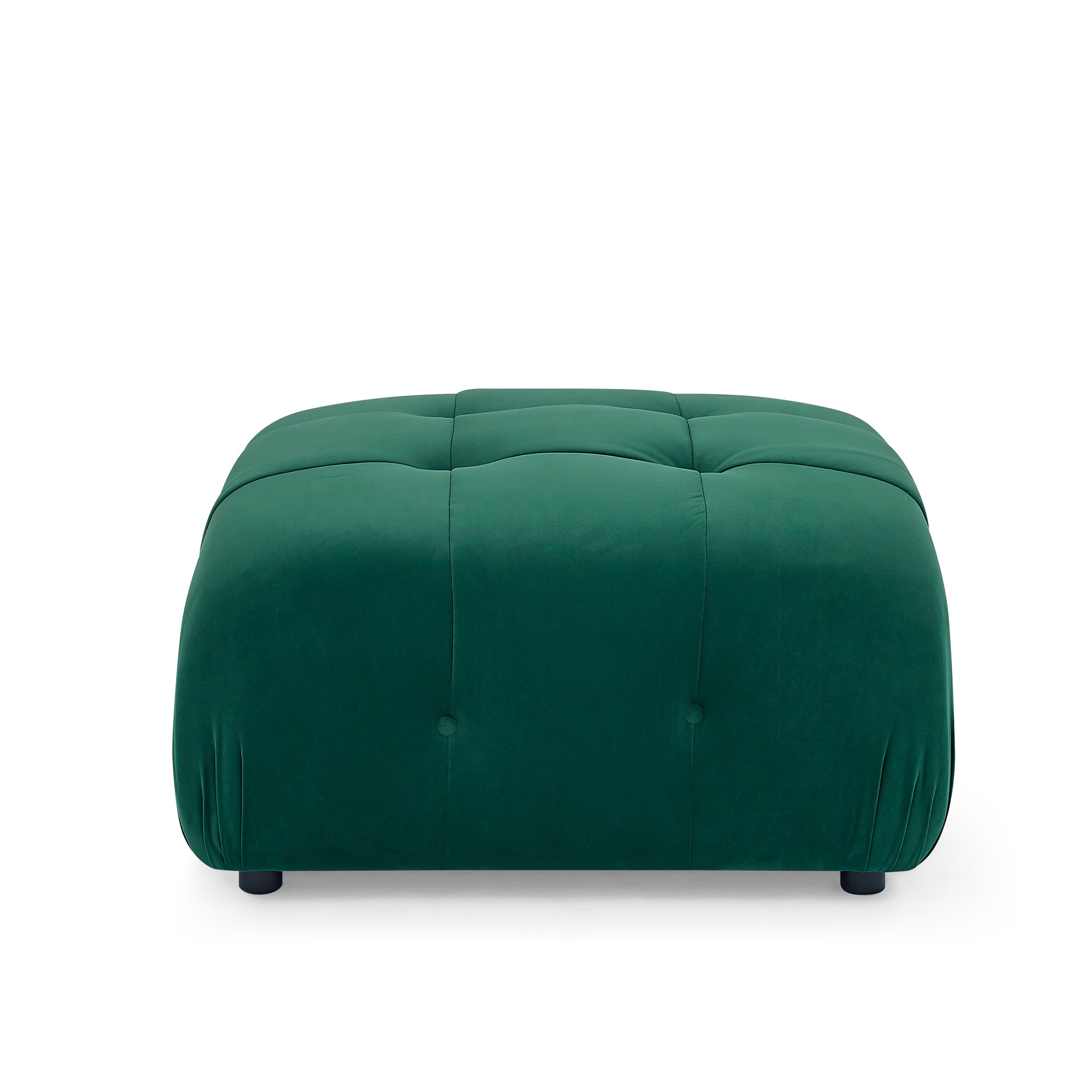 Modular Sectional Sofa Couch, Modern L Shaped Cloud Couch with Reversible Ottoman Convertible Button Tufted Velvet Fabric Couches for Living Room, DIY Combination,Green