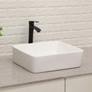 Above Porcelain Vessel Vanity Sink And Faucet Combo, 19" X 15" - White