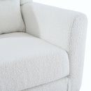 Modern Accent Chair, Chenille Arm Chairs For Living Room, Upholstered Mordern Armchair, Comfy Soft Padded Lounge Chair In Small Space, Bedroom, With Pillow, Solid Wood Leg