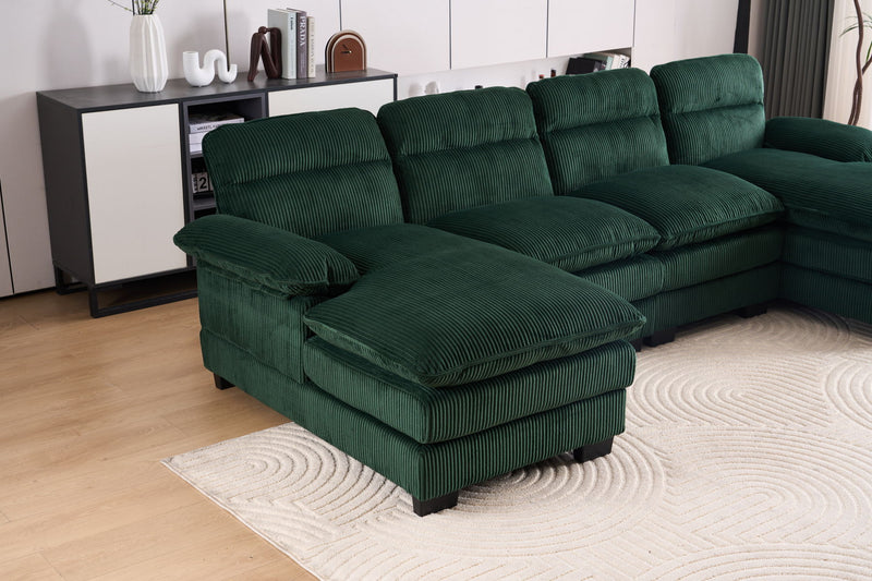 U-Shaped Profile Sofa, Including Two Single Seats And Two Chaise, Modular Sofa, Corduroy Sofa